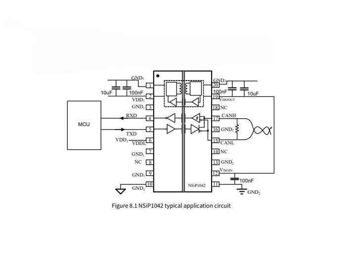 NSIP1042-DSWTR CAN transceiver with integrated isolated power DC-DC converter