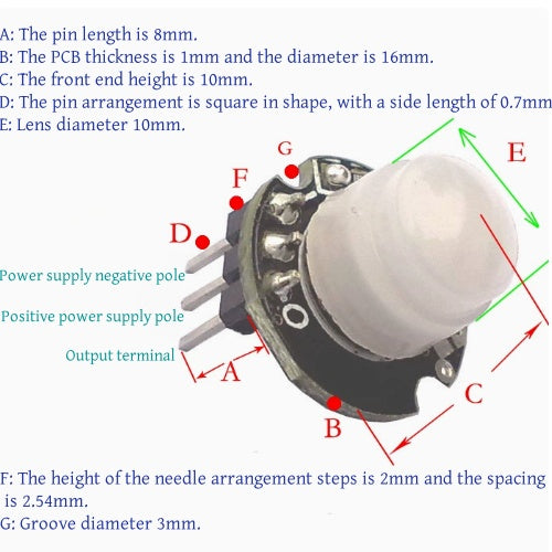 Human Body Sensing Module, PIR Module, Infrared Module, Pyroelectric Human Body Infrared Sensor, Imported PM-6 Mini