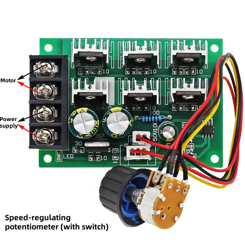 PWM DC Motor Speed Regulator 12V/24V/36V/48V High-Power 40A DC Brushed Motor Controller