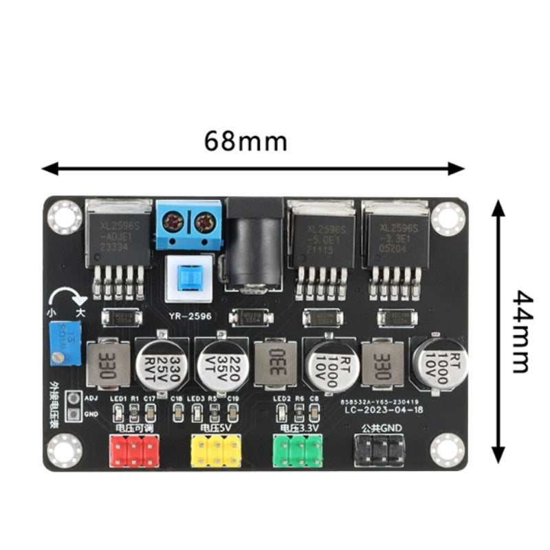 YR-2596 Regulated DC Power Conversion Module LM2596 DC3.3V/5V DC Adjustable Development Board