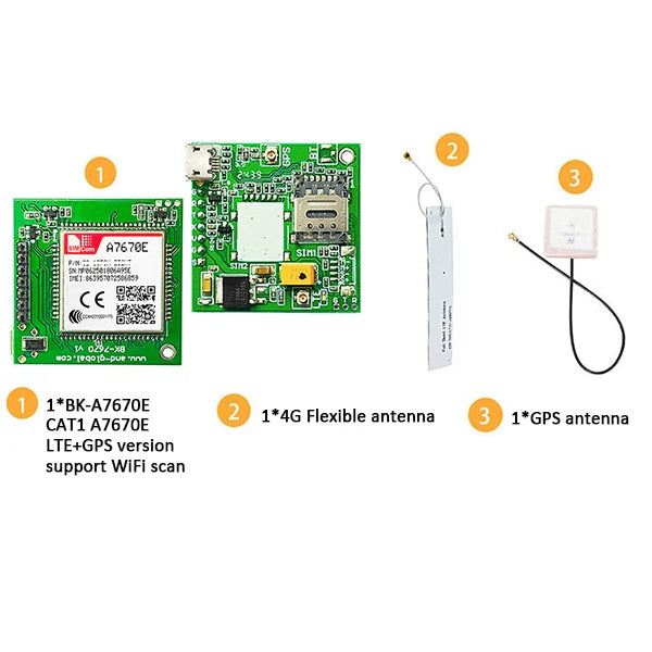 A7670E Full SIMCOM 4G Cat 1 with GSM GPS BK-A7670E