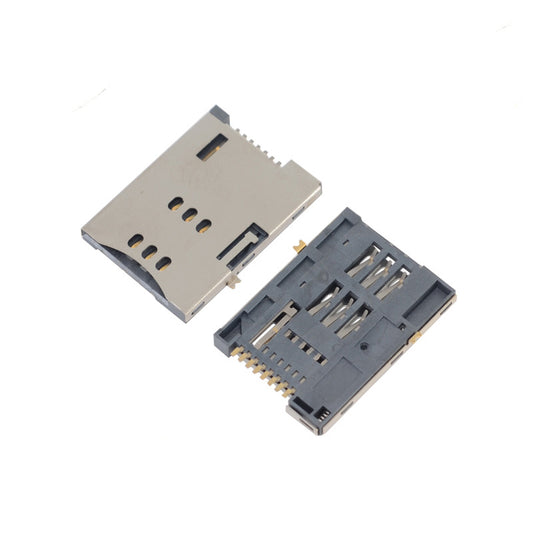 SIM Card Connector,PUSH PUSH,6P+2P,Without Post