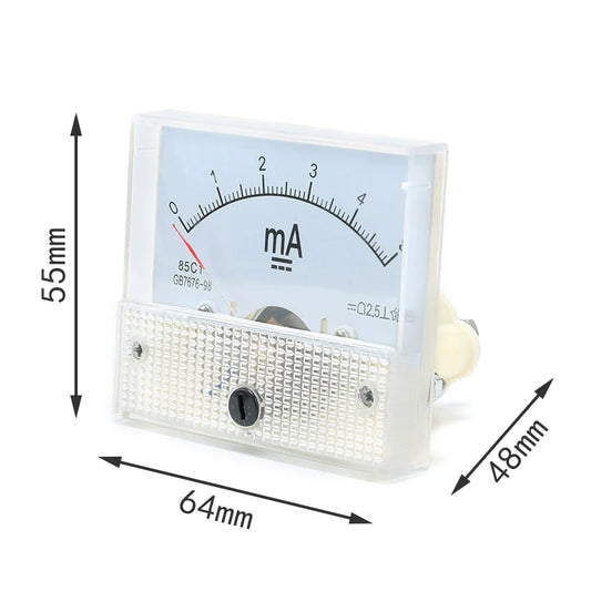 85C1 1/5/10/20/30/50/100/200/300/500mA DC Pointer Ammeter Head