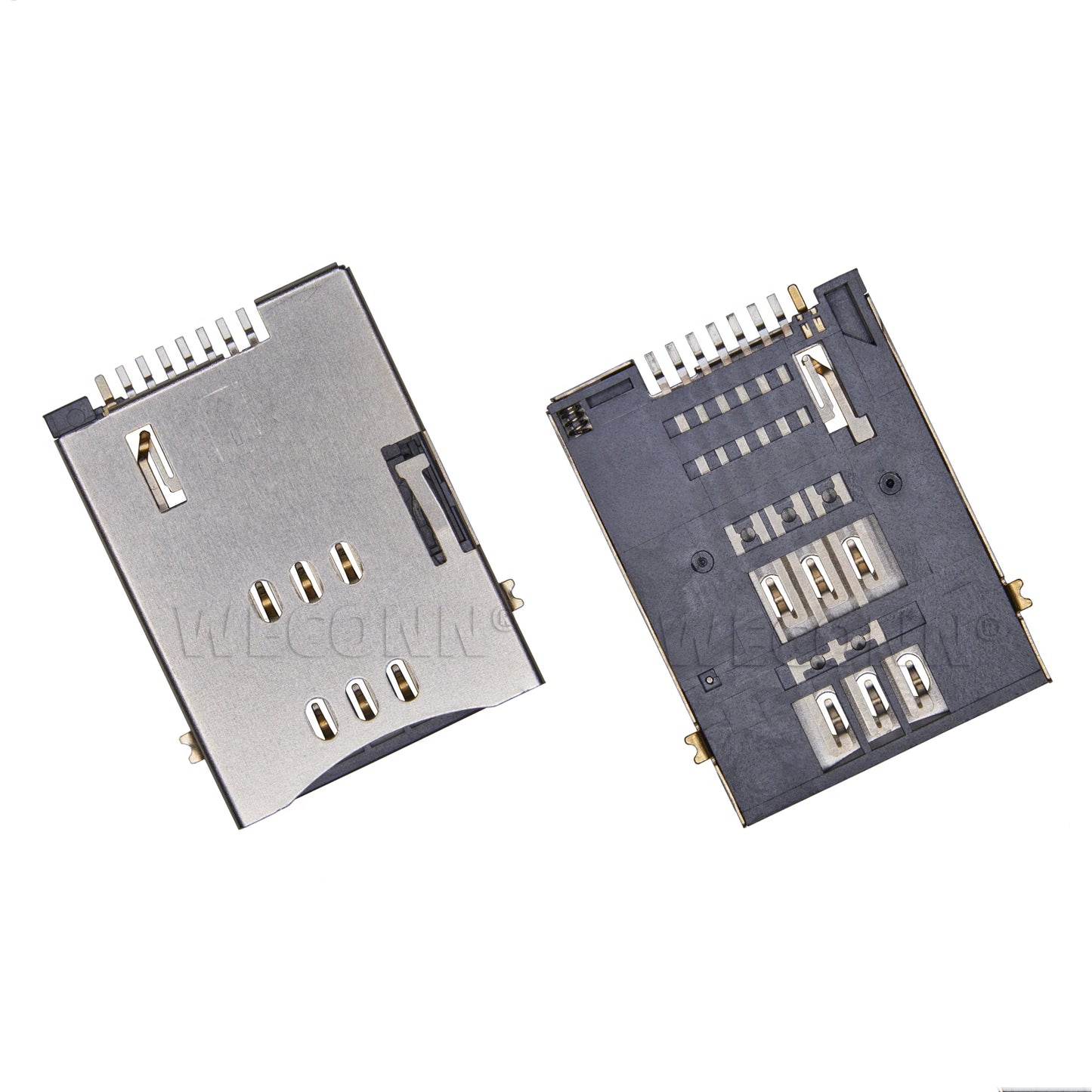 SIM Card Connector,PUSH PUSH,6P+2P,H=1.8mm,Without Post