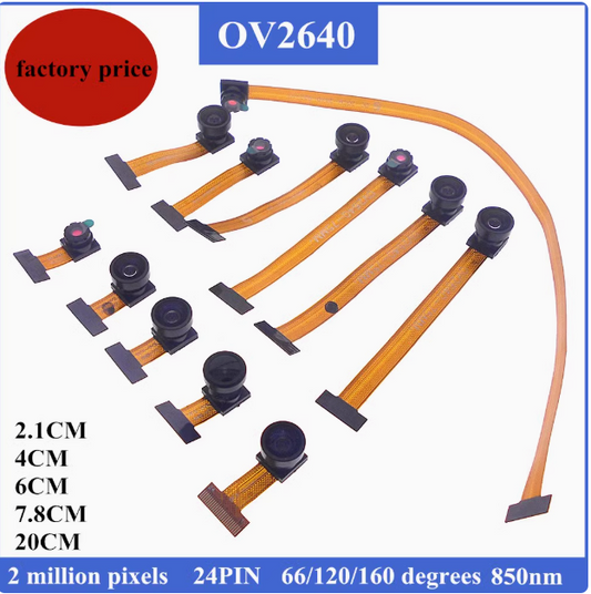 CAMERA MODULE OV2640 66/120/160 DEGREES 850NM 24P 0.5 COMPATIBLE WITH ESP32-CAM