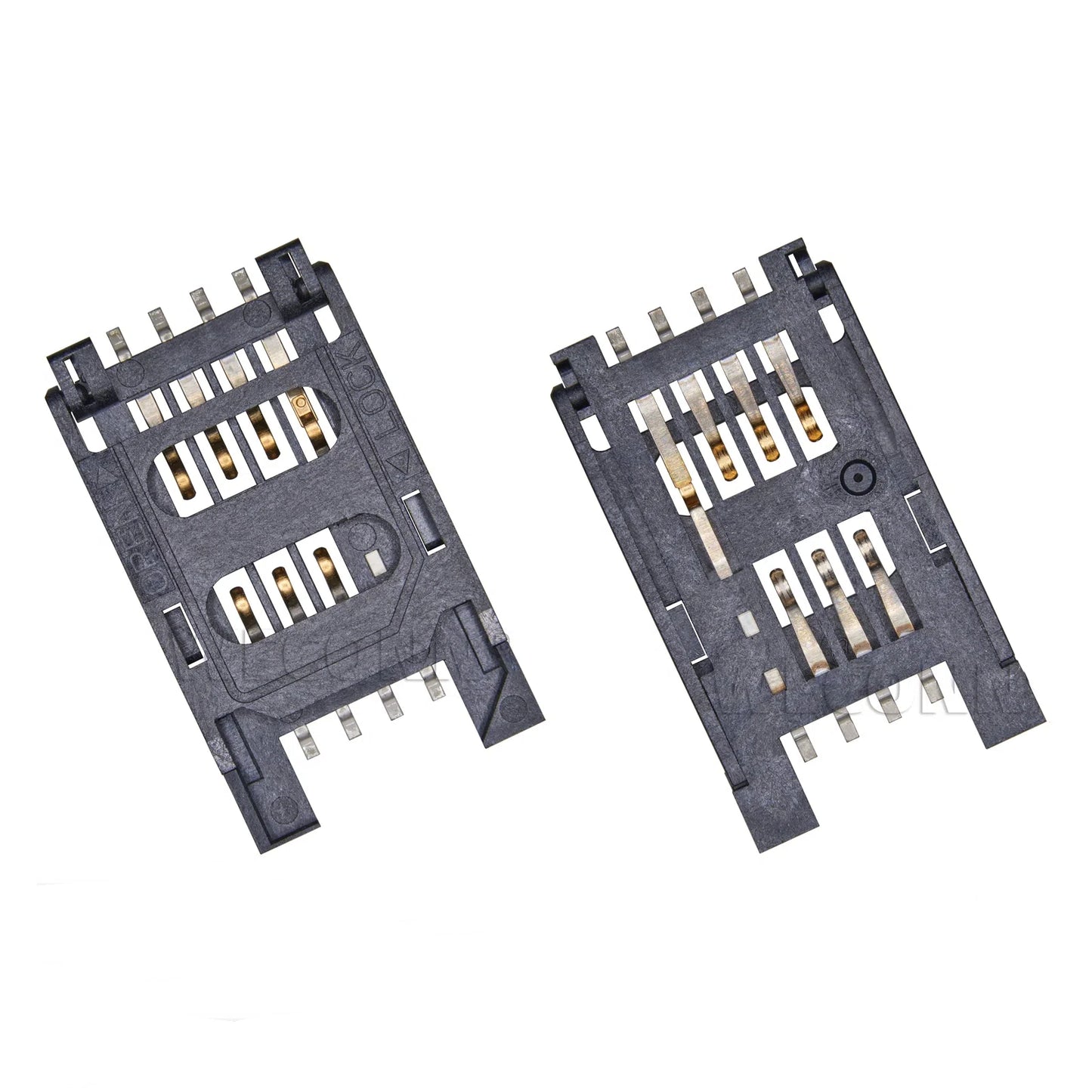 SIM Card Connector,Clamshell Type,6P+2P,H=2.5mm,Without Post