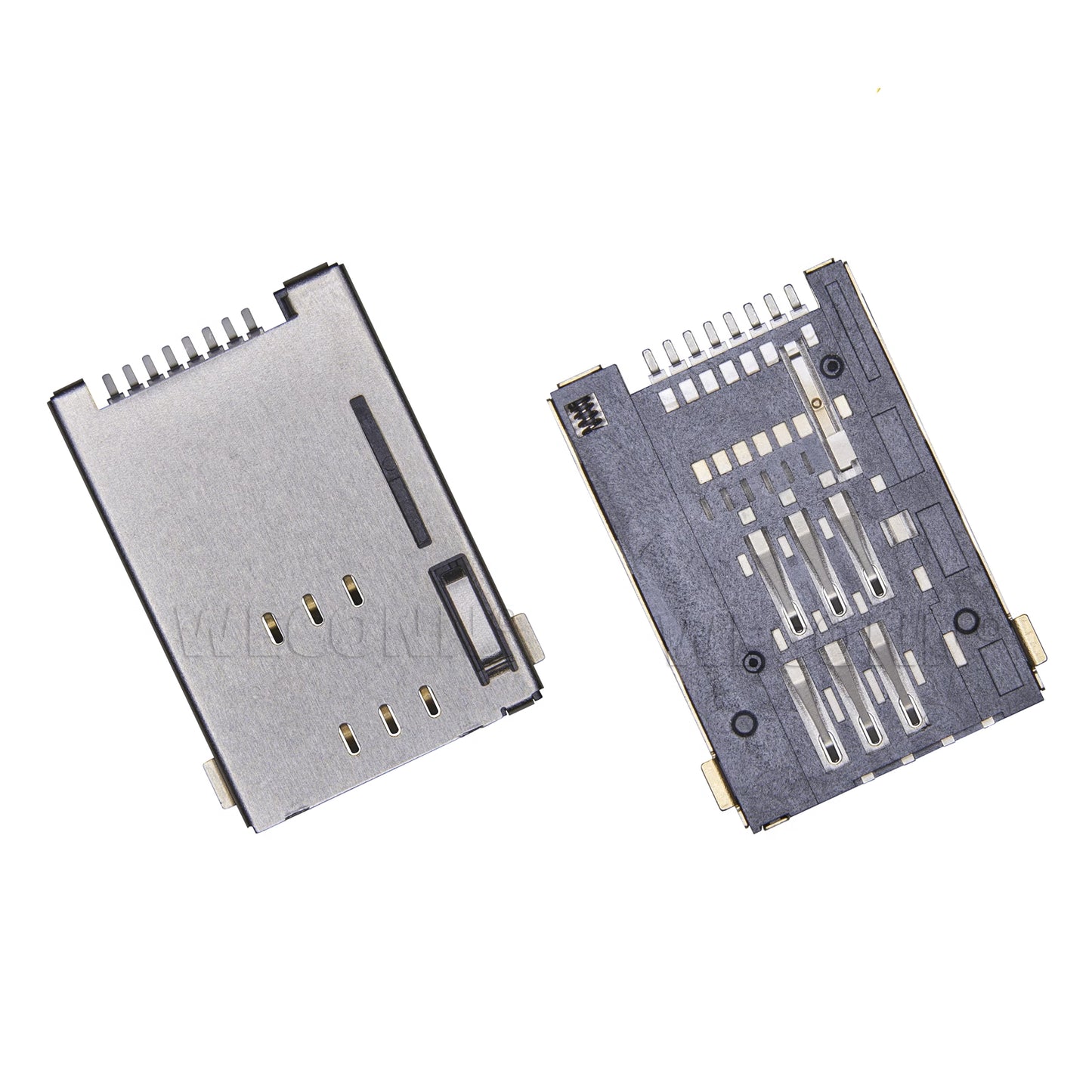 SIM Card Connector,PUSH PUSH,6P+2P,H=2.2mm,With Post