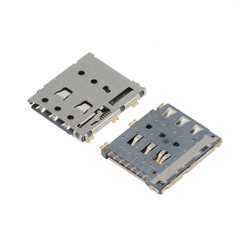 Nano SIM Card Connector,PUSH PUSH,6P+1P,H=1.24mm,Without Post