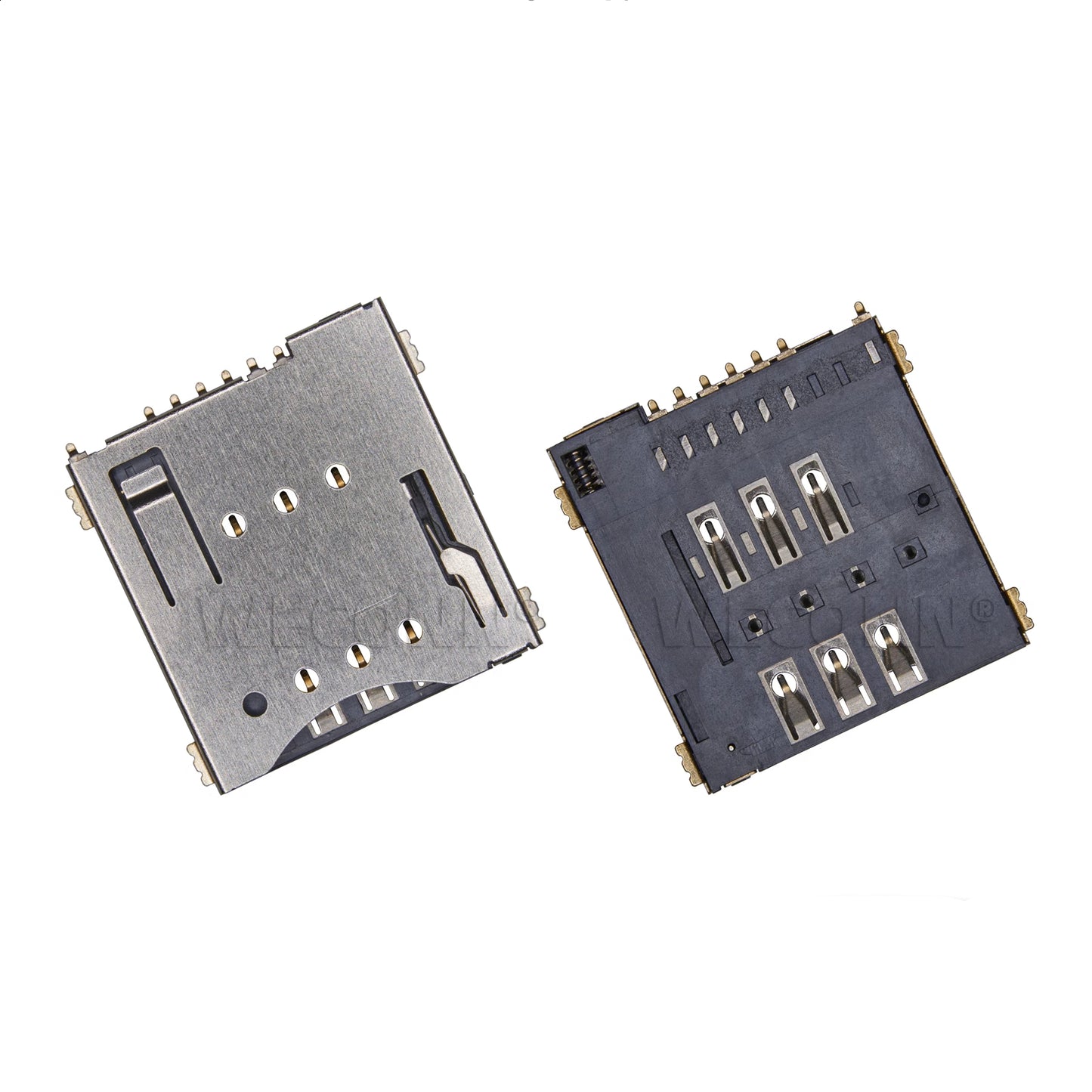 Micro SIM Card Connector,PUSH PUSH,6P+1P,H=1.5mm,Without Post