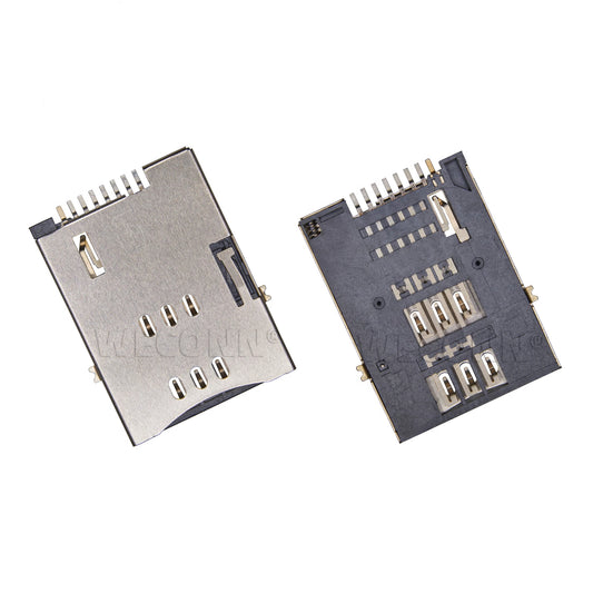 SIM カード コネクタ、PUSH PUSH、6P+2P、H=1.8mm、ポストなし、MUP C760