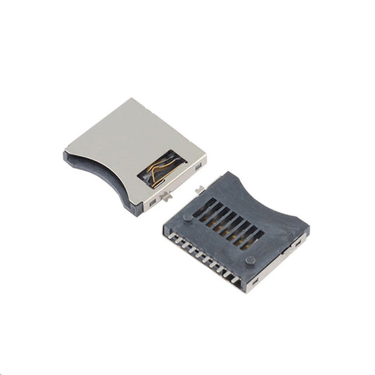 MicroSD card connector,PUSH PULL,H=1.9mm,With Card Detection Pin,With Post