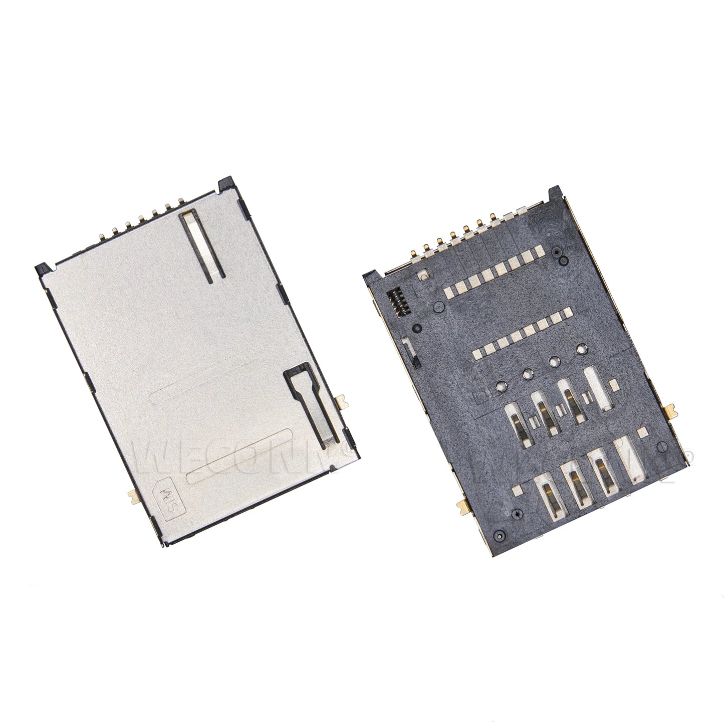 SIM Card Connector,PUSH PUSH,6P+1P,H=2.0mm,With Post