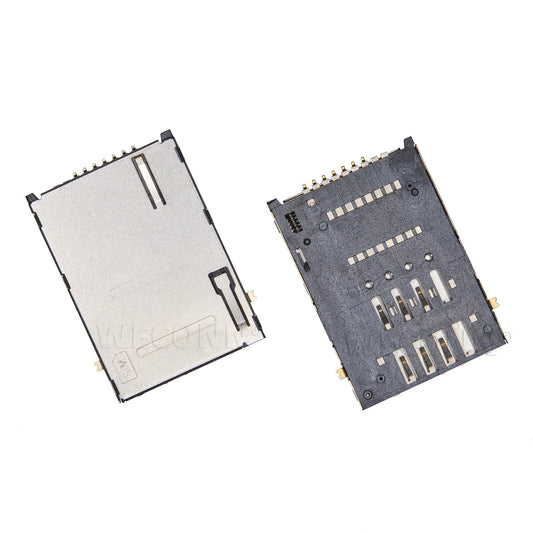 SIM Card Connector,PUSH PUSH,6P+1P,H=2.0mm,With Post