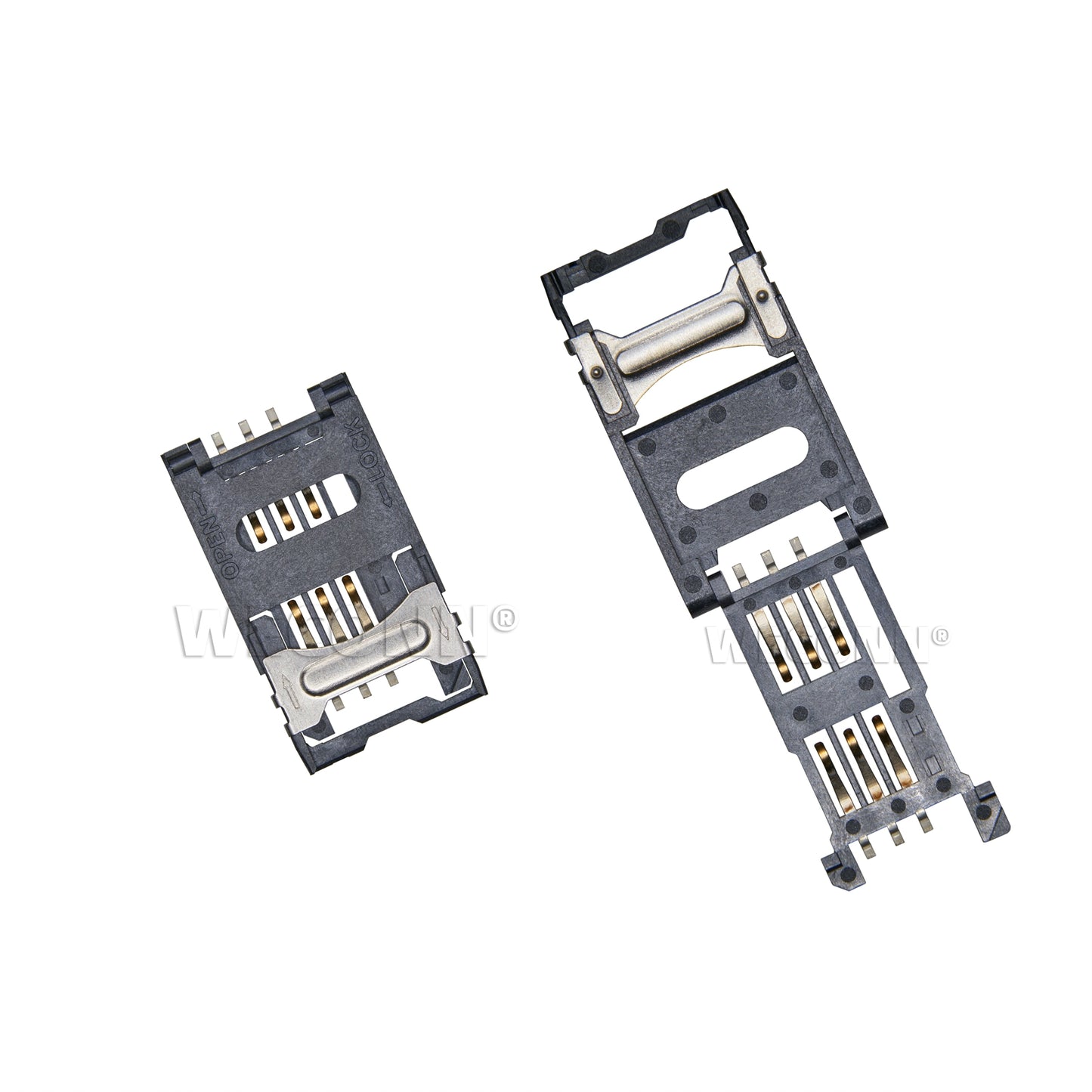 SIM Card Connector,Clamshell Type,6P,H=2.5mm,Without Post,MUP-C706/C705