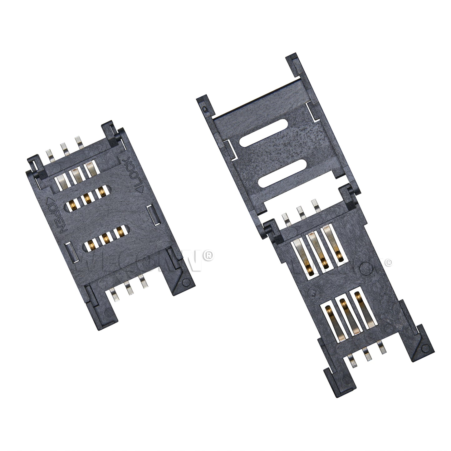 SIM Card Connector,Clamshell Type,6P,H=2.5mm,MUP C713