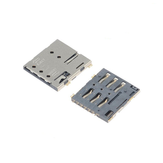 Nano SIM Card Connector,PUSH PUSH,6P+1P,H=1.37mm,With Post