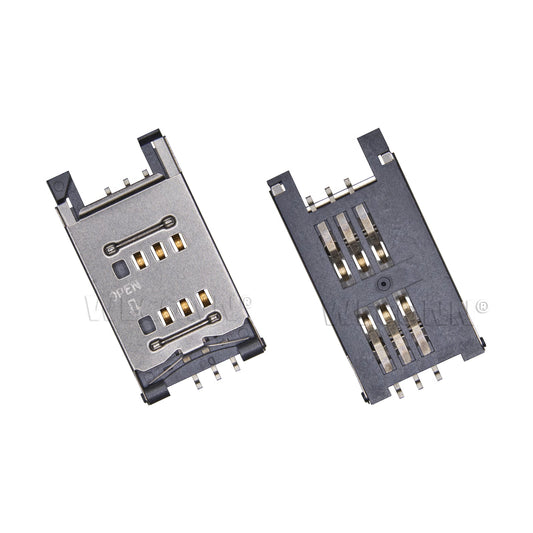 SIM Card Connector,Clamshell Type,6P,H=2.9mm,Without Post