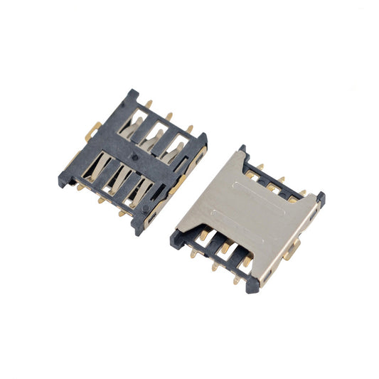 Nano SIM Card Connector,PUSH PULL,6P,H=1.35mm,With Post