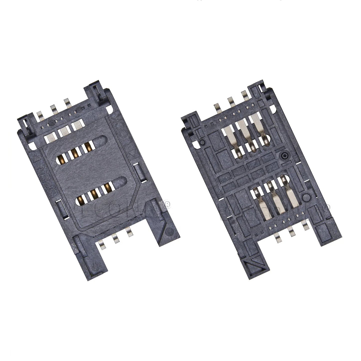 SIM Card Connector,Clamshell Type,6P,H=2.5mm,With Post